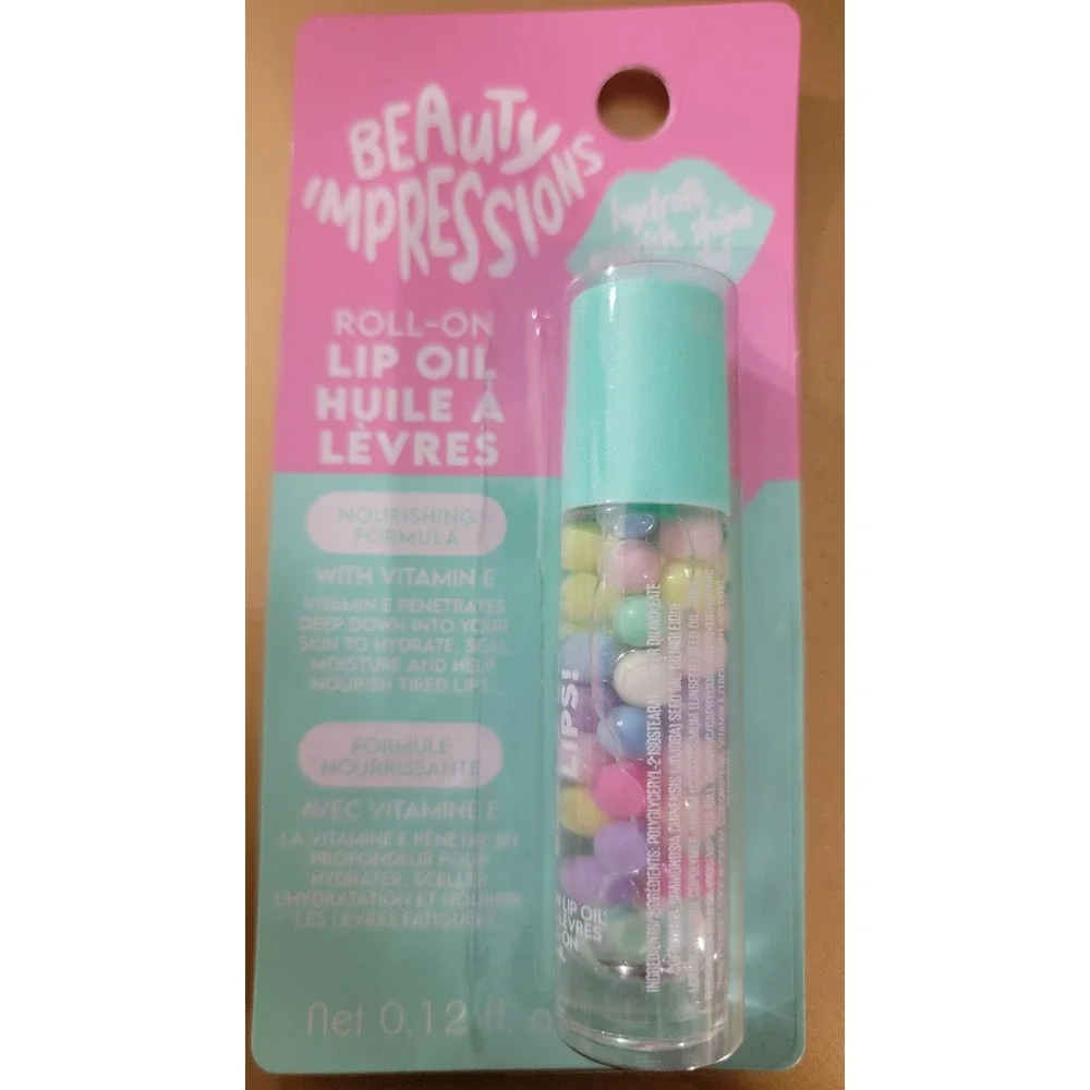 Beauty Impressions Roll-On Lip Oil‎ 3pc Set Vitamin E Aloe Collagen 0.12oz Each